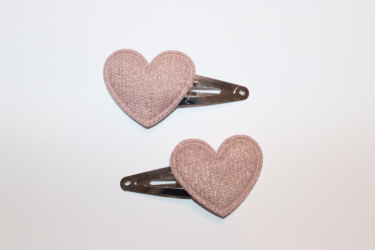 Valentines Padded Heart Hair Snap Clips