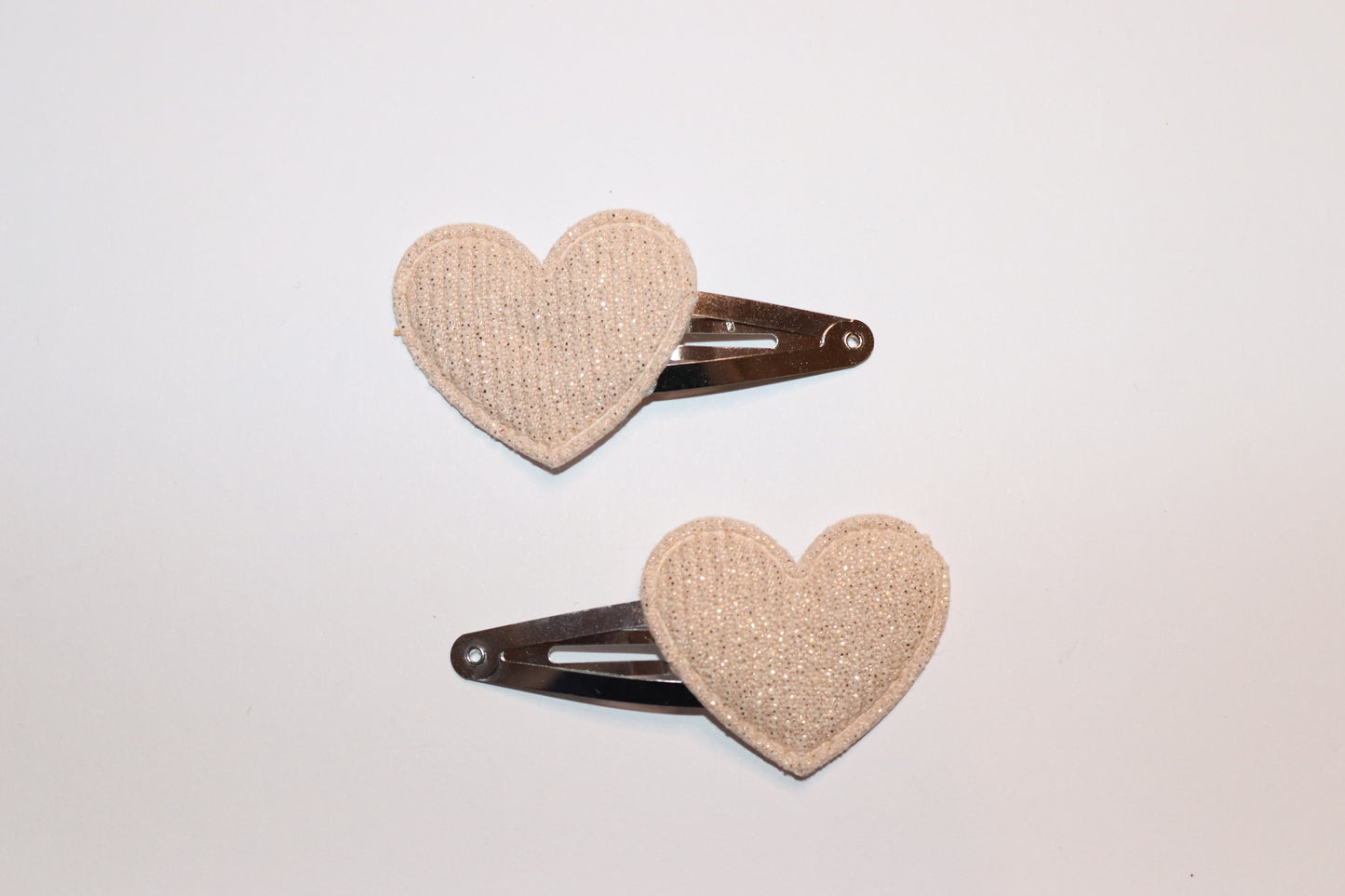 Valentines Padded Heart Hair Snap Clips