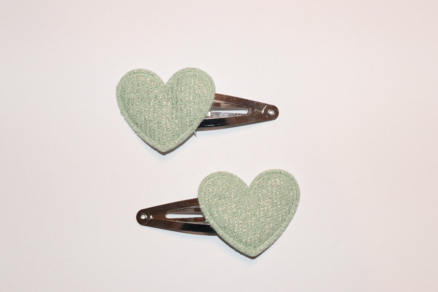 Valentines Padded Heart Hair Snap Clips