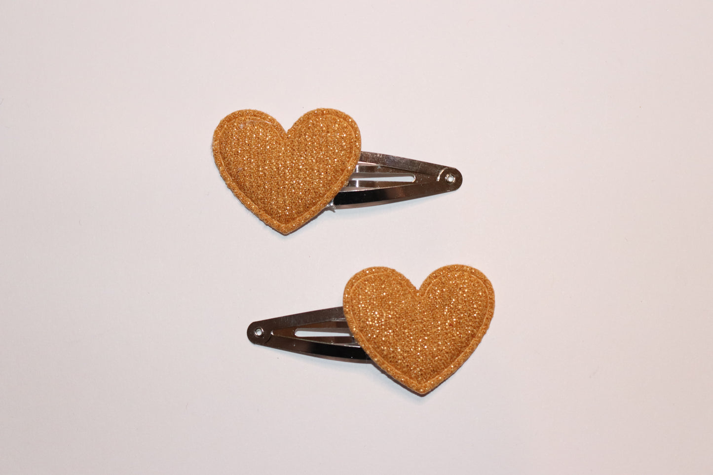 Valentines Padded Heart Hair Snap Clips