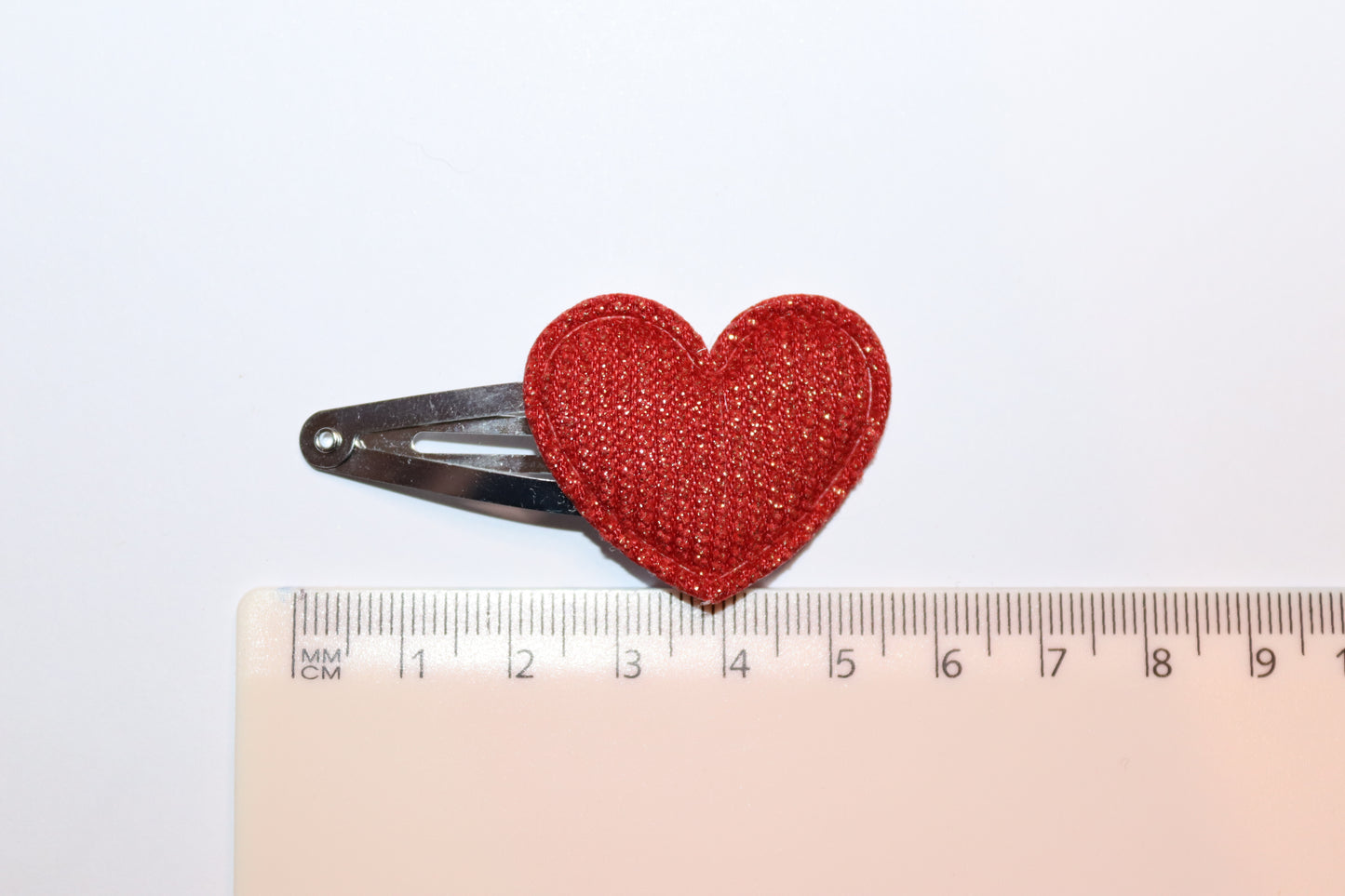 Valentines Padded Heart Hair Snap Clips