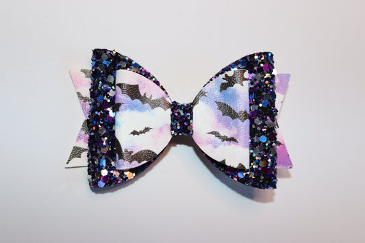 Bats In Night Sky Hair Bow