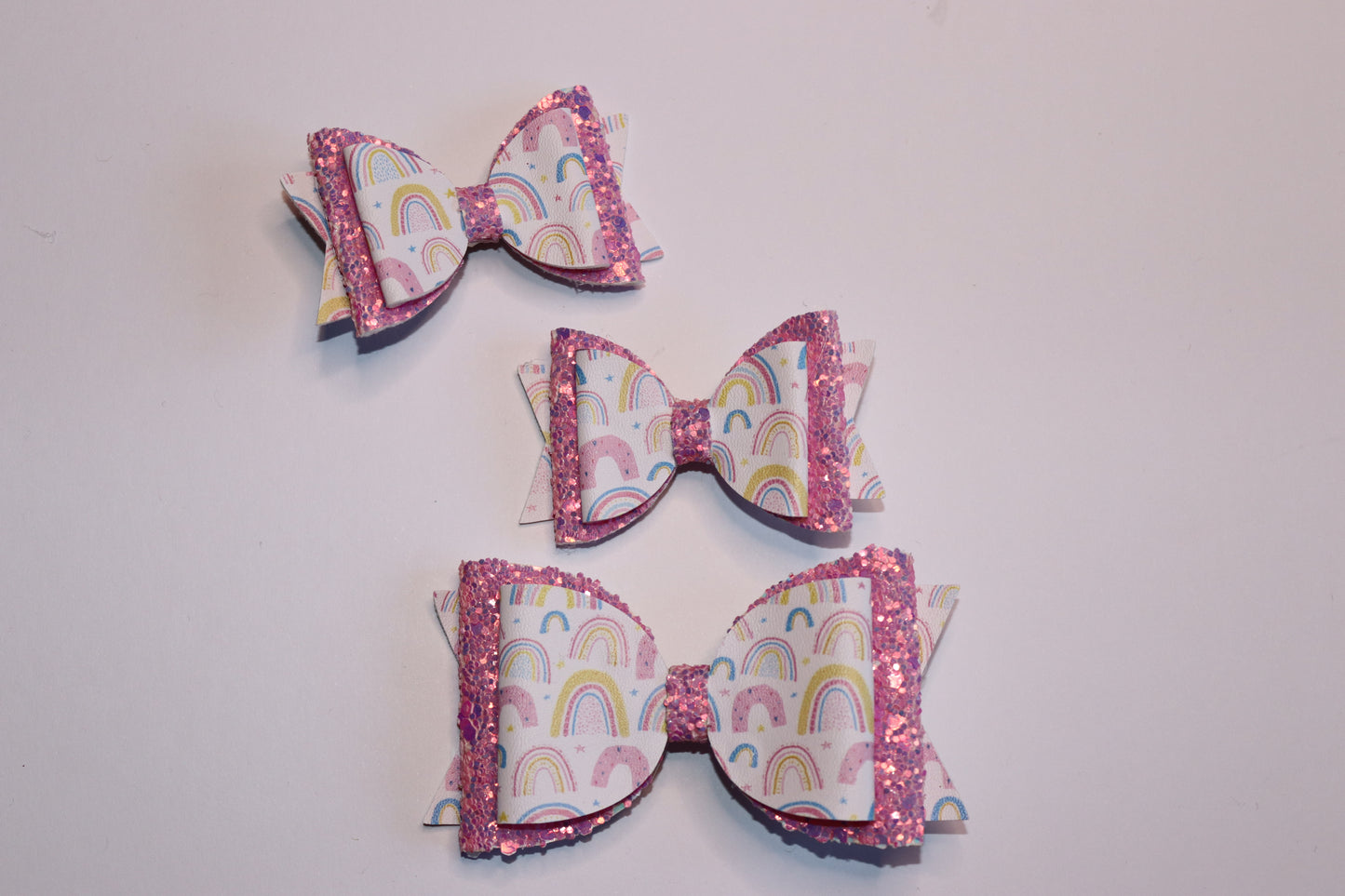 Pink Rainbow Hair Bow