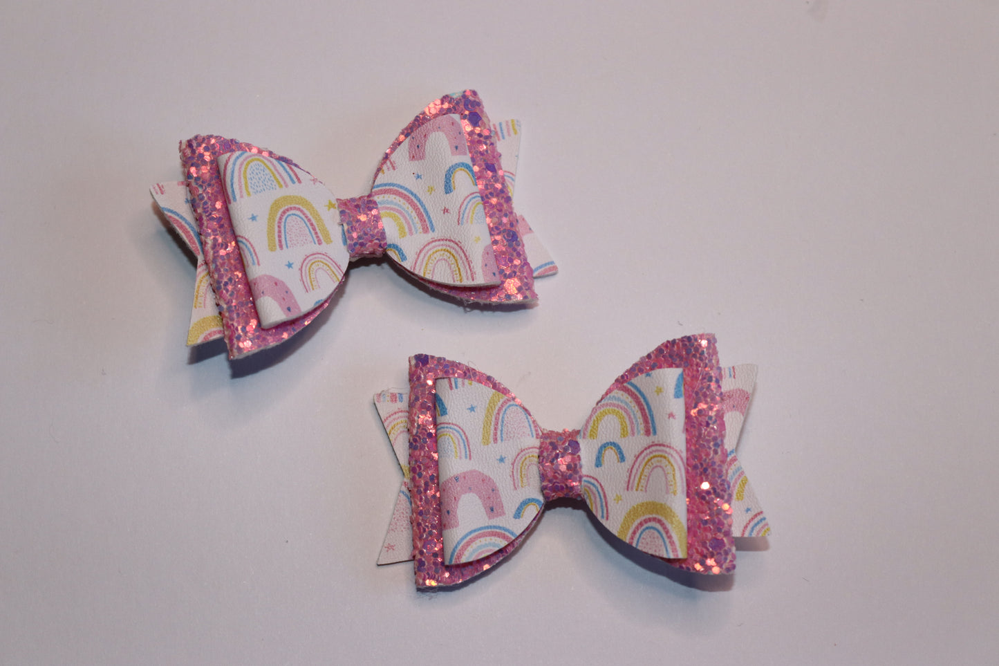 Pink Rainbow Hair Bow