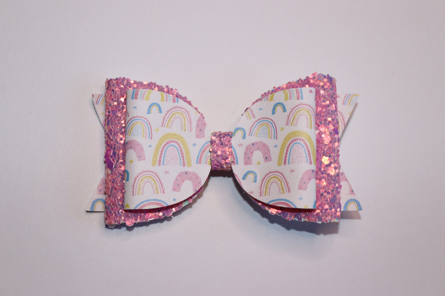 Pink Rainbow Hair Bow