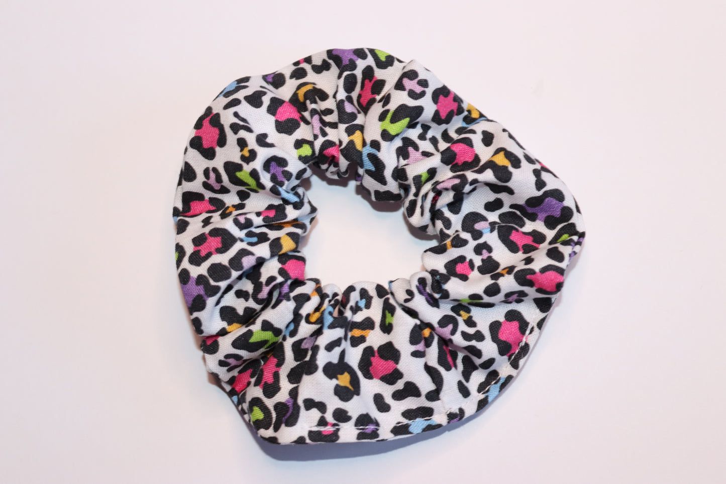 Colourful Leopard Print Hair Scrunchie