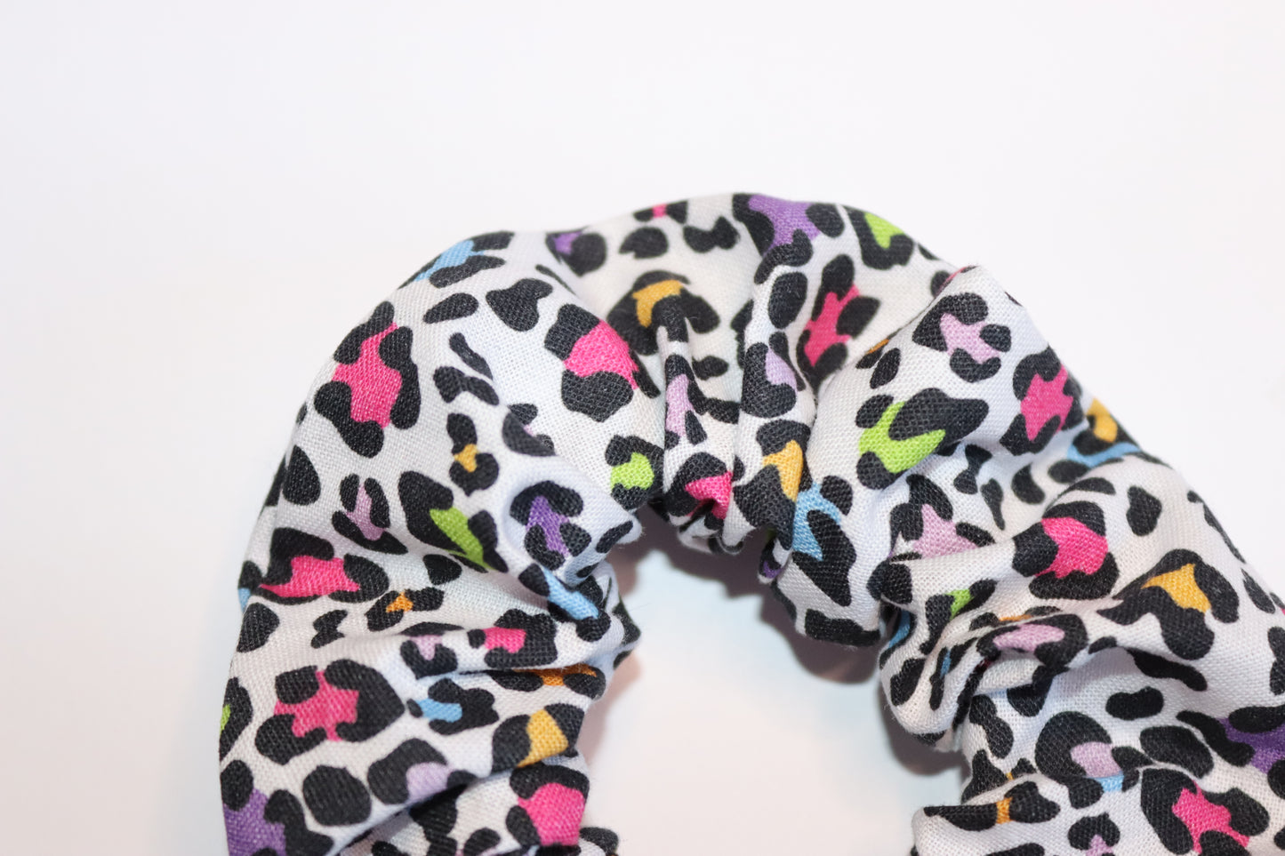 Colourful Leopard Print Hair Scrunchie