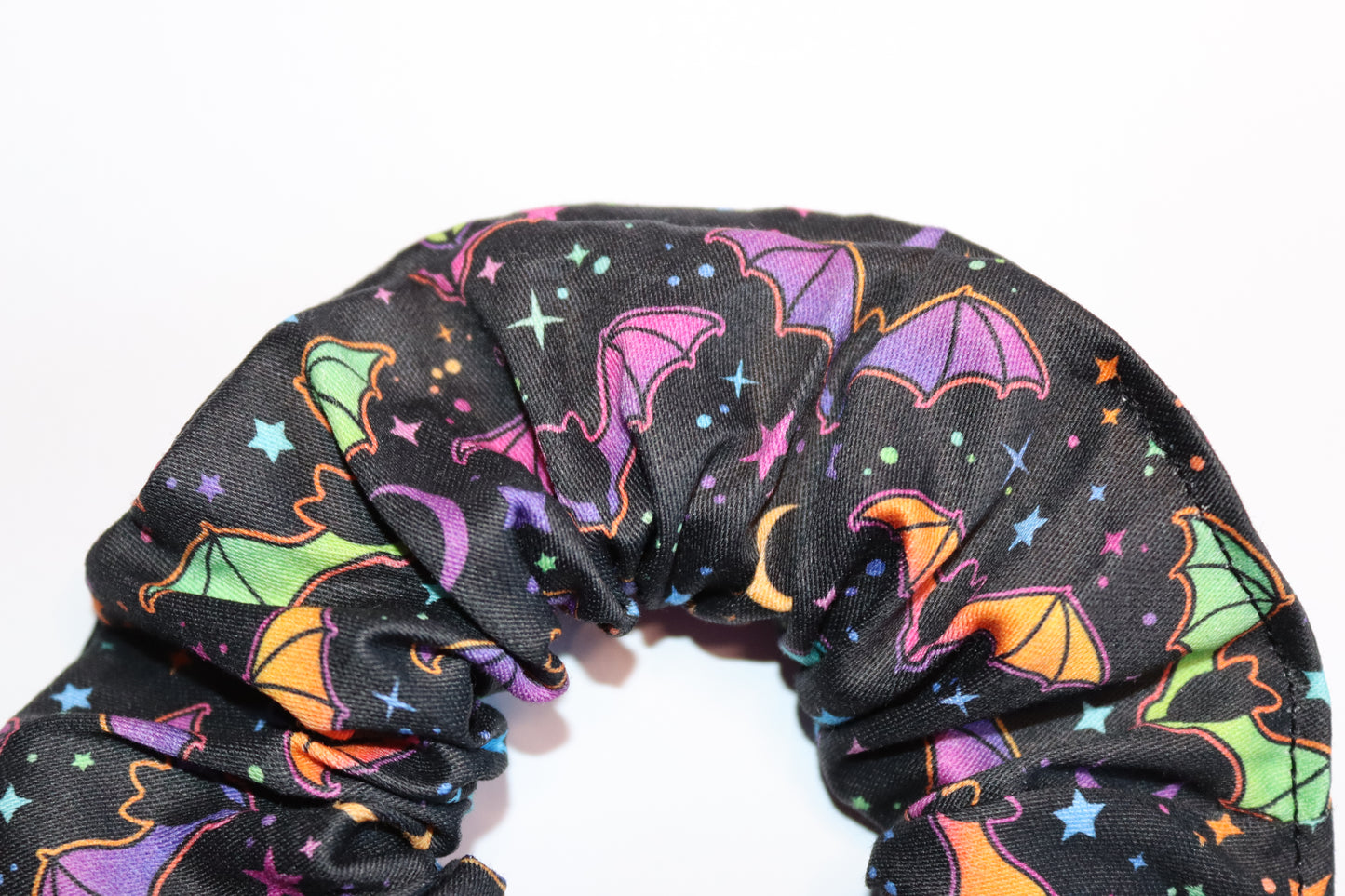 Neon Bat And Stars Hair Scrunchie