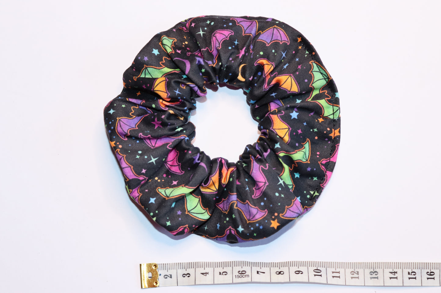 Neon Bat And Stars Hair Scrunchie