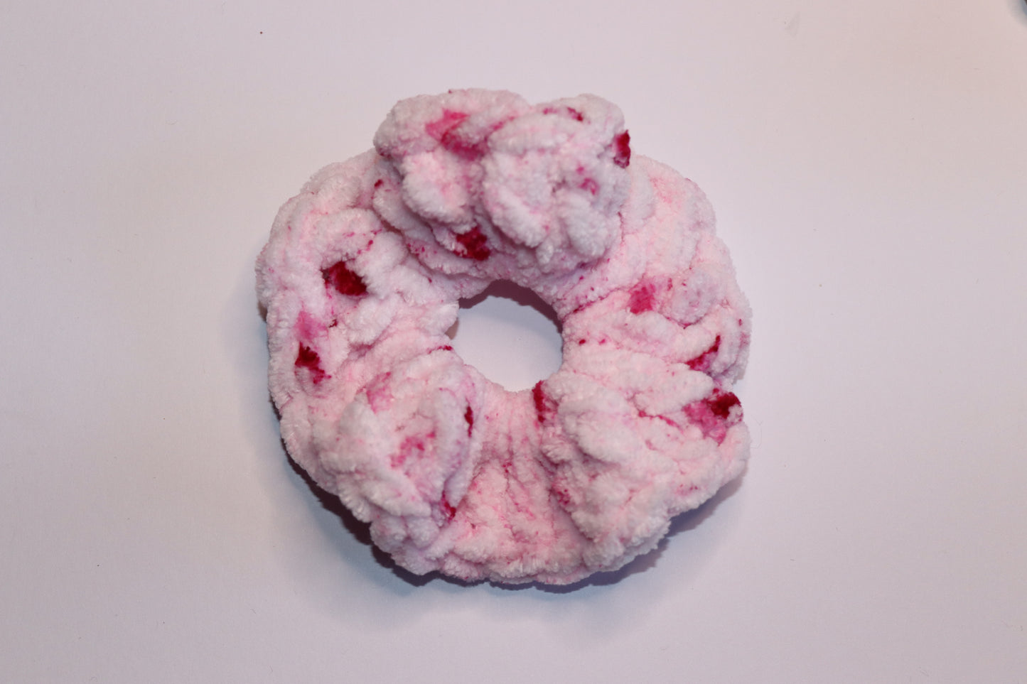 Speckled Crochet Hair Scrunchie - Popcorn, Raspberry Jam, Blue Sea