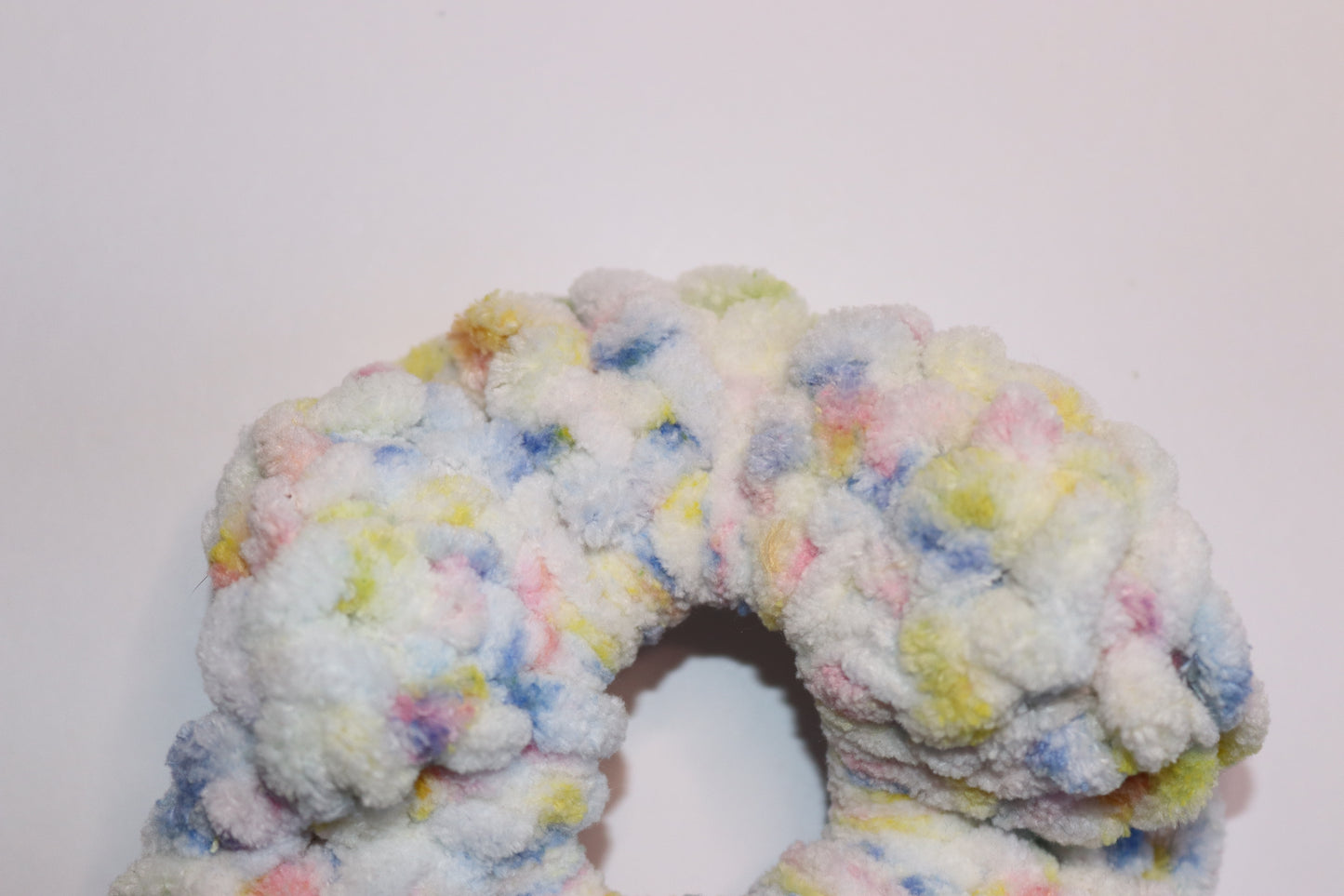 Speckled Crochet Hair Scrunchie - Popcorn, Raspberry Jam, Blue Sea