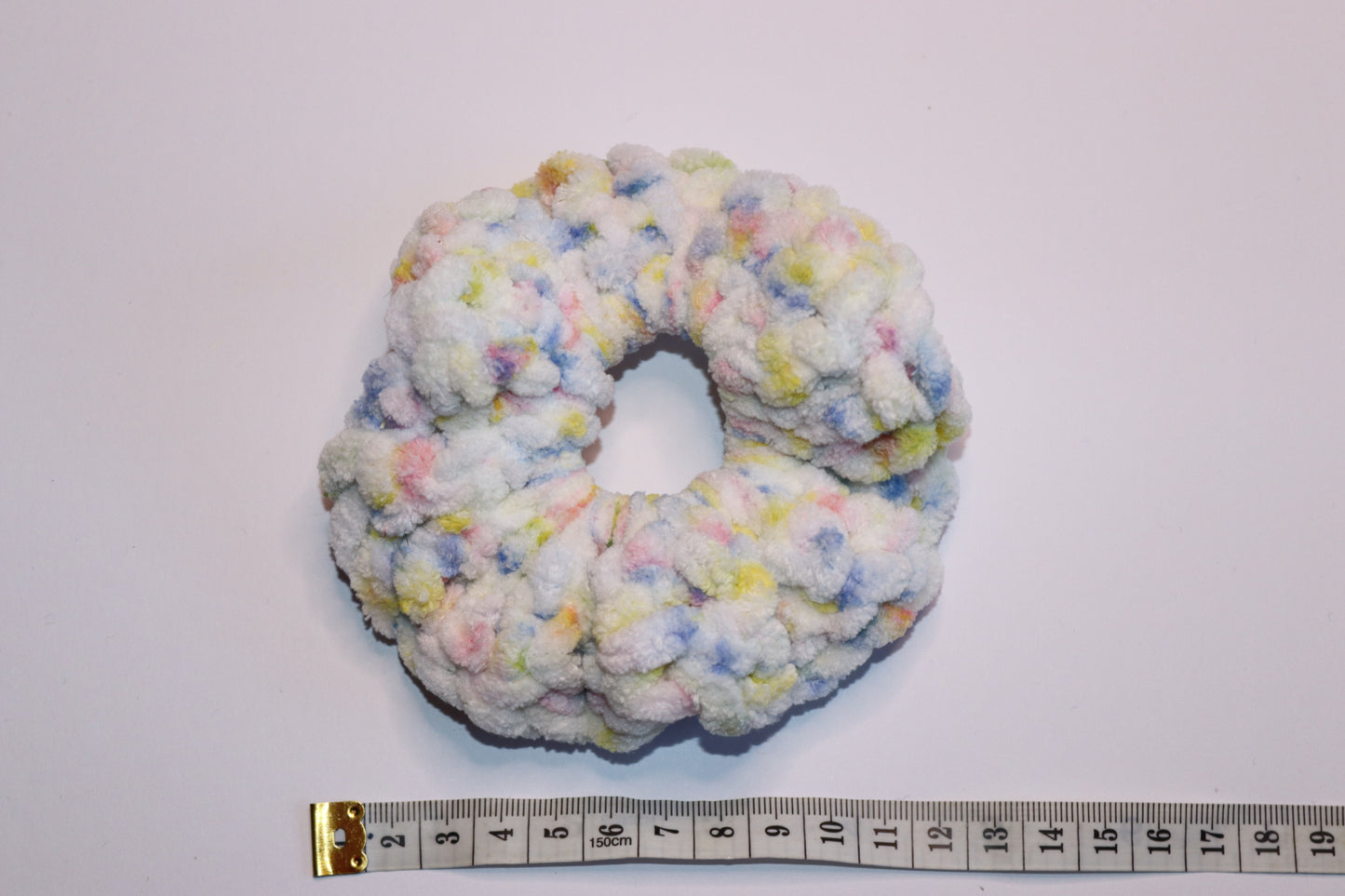 Speckled Crochet Hair Scrunchie - Popcorn, Raspberry Jam, Blue Sea