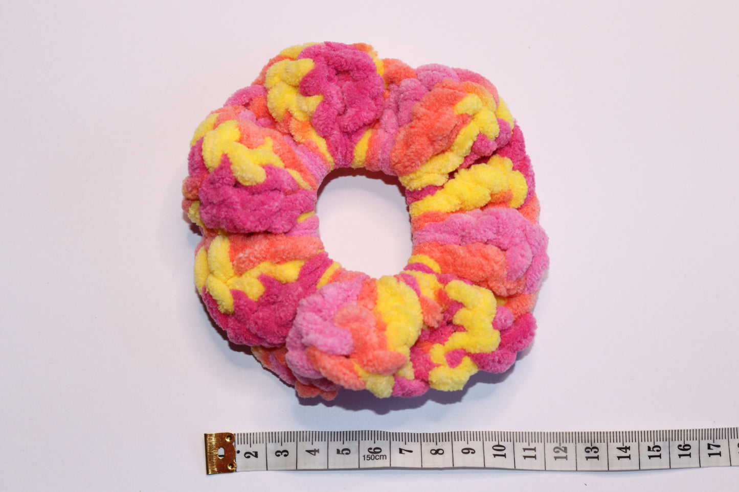 Fruit Salad Coloured Crochet Hair Scrunchie