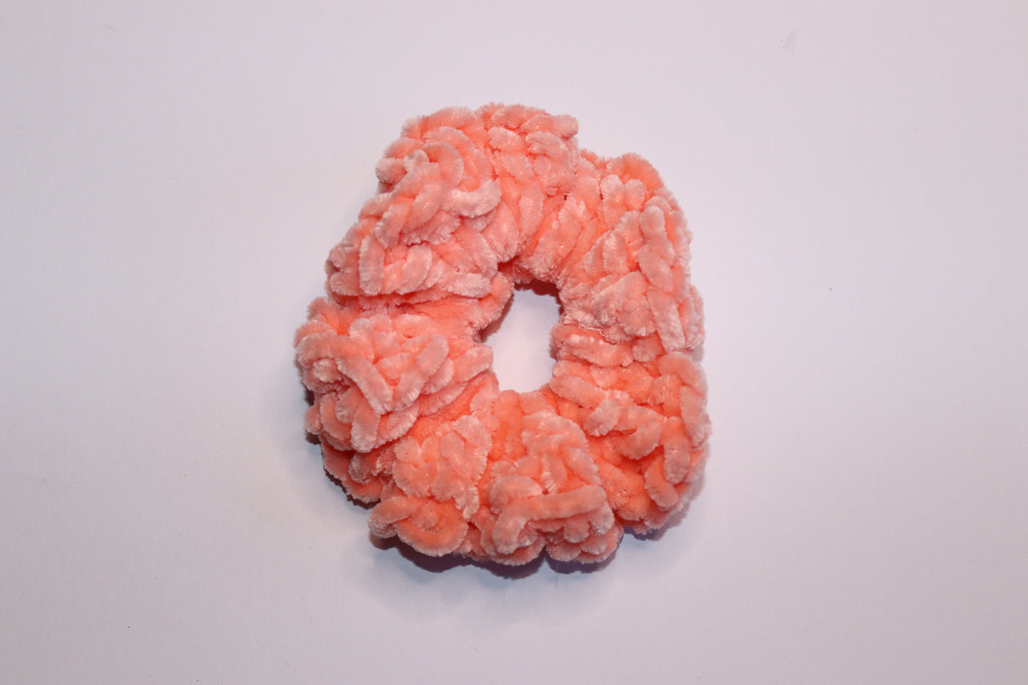 Peach Crochet Hair Scrunchie