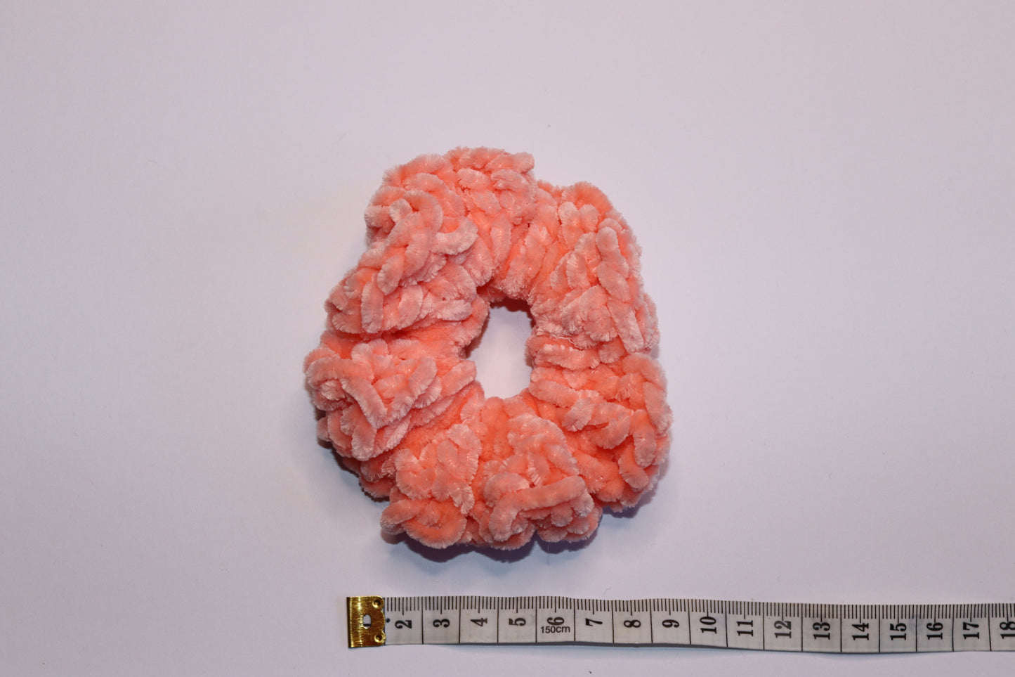 Peach Crochet Hair Scrunchie