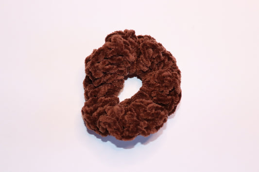 Chocolate Brown Crochet Hair Scrunchie