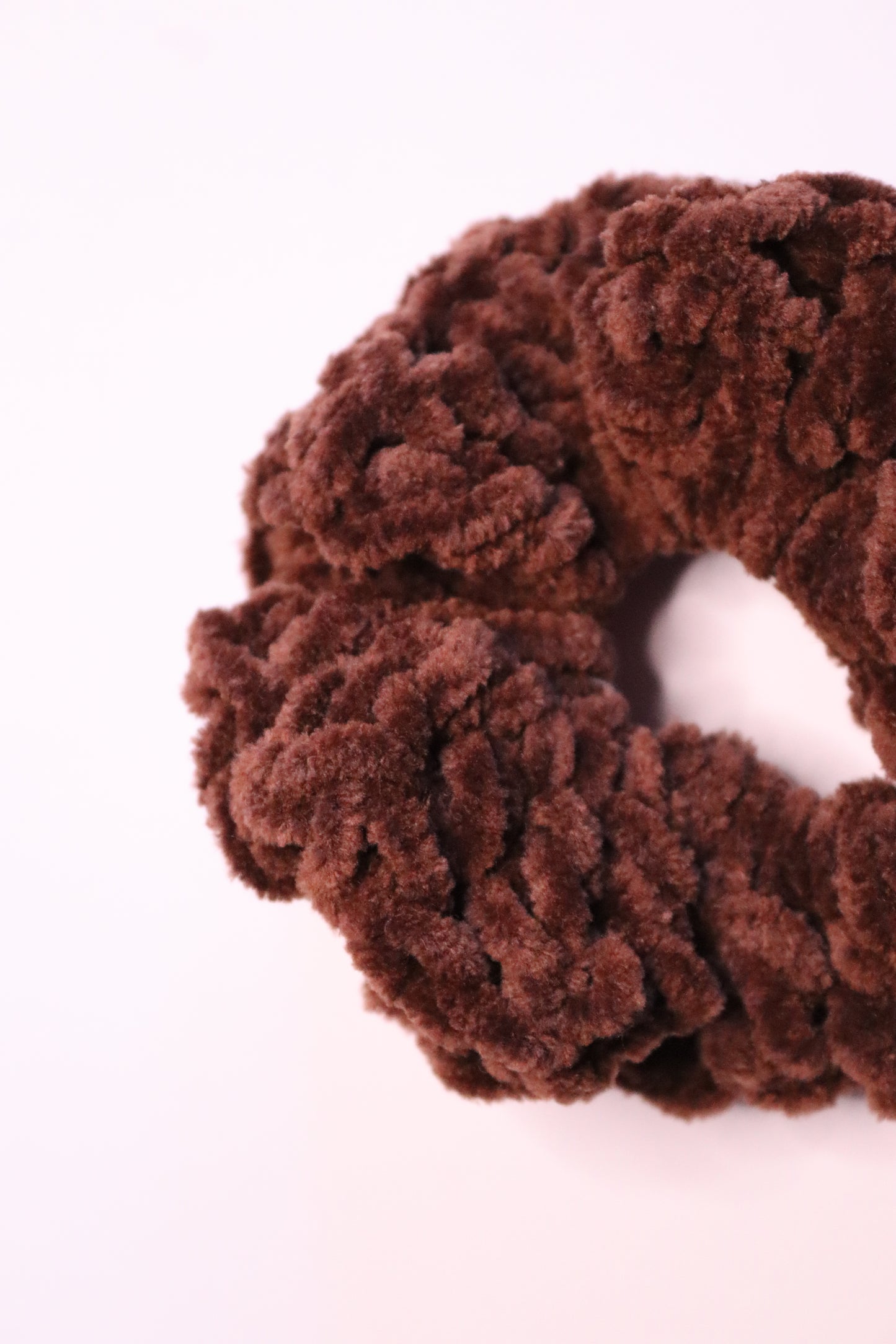 Chocolate Brown Crochet Hair Scrunchie