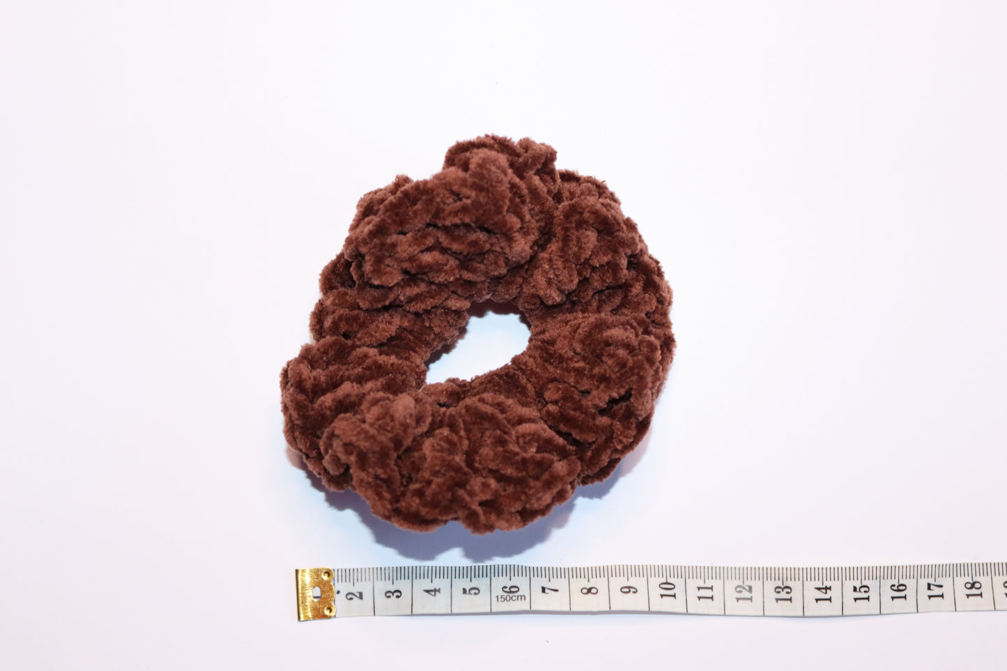 Chocolate Brown Crochet Hair Scrunchie