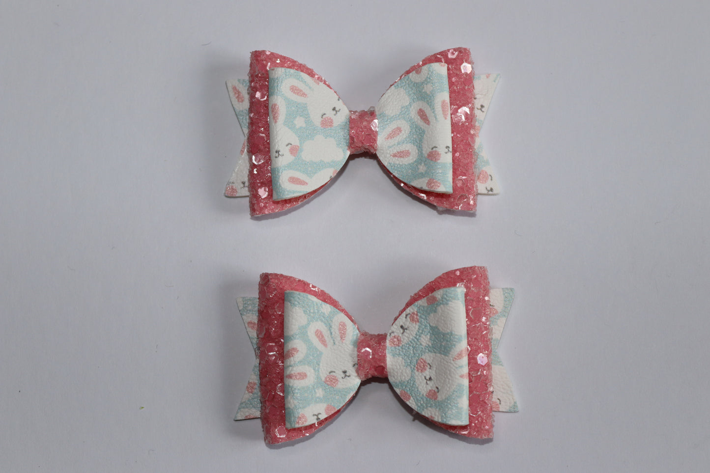 Pink And Blue Bunny Easter Hair Bow