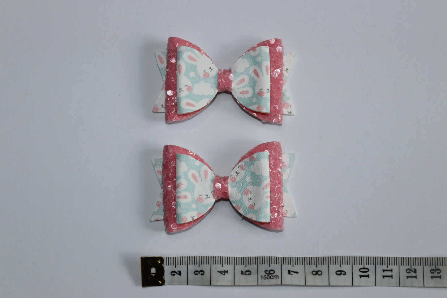 Pink And Blue Bunny Easter Hair Bow