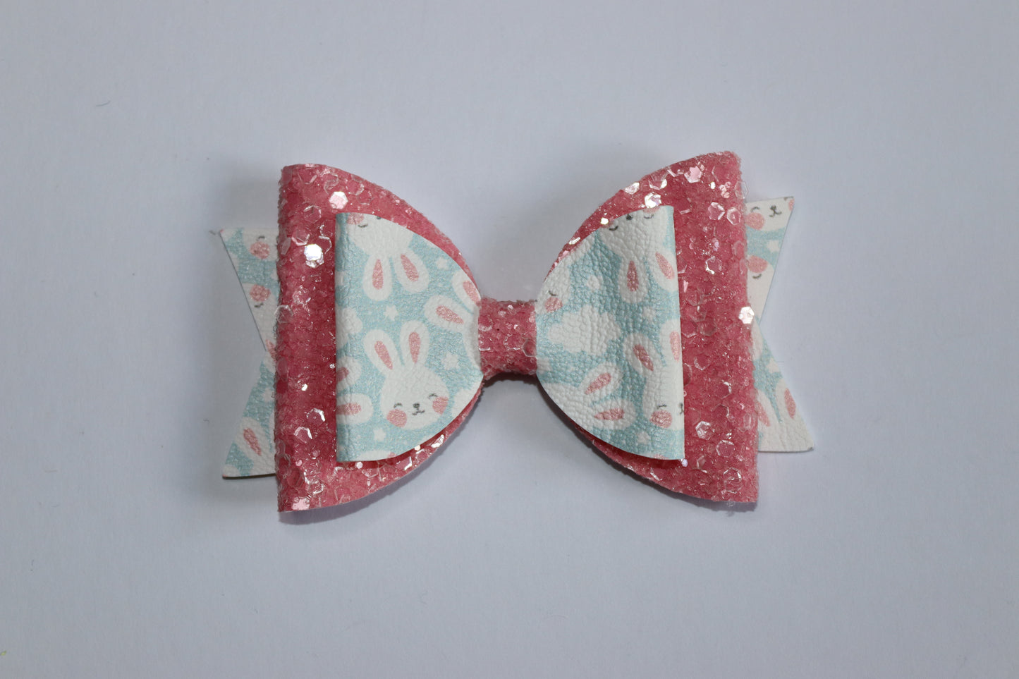 Pink And Blue Bunny Easter Hair Bow