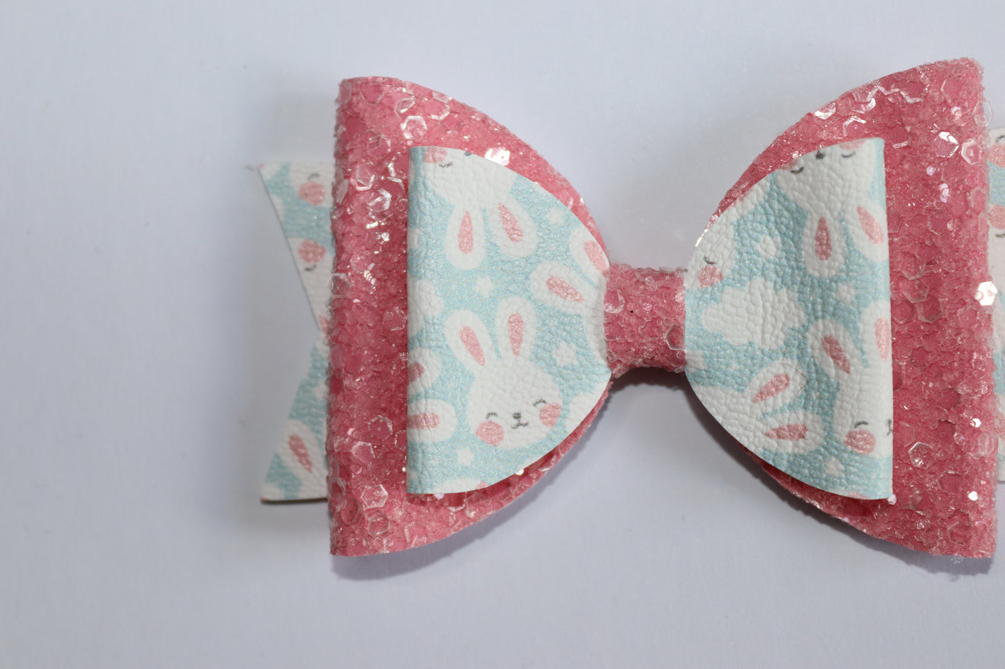 Pink And Blue Bunny Easter Hair Bow