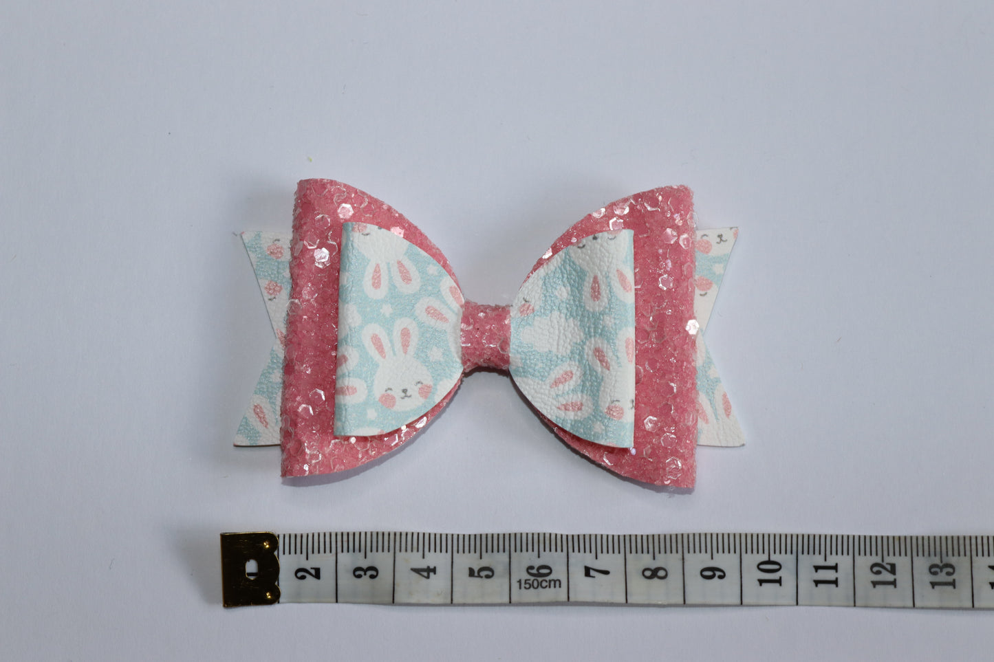 Pink And Blue Bunny Easter Hair Bow