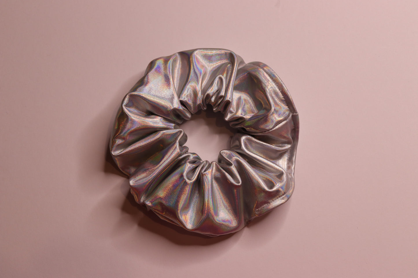 Holographic Silver Hair Scrunchie