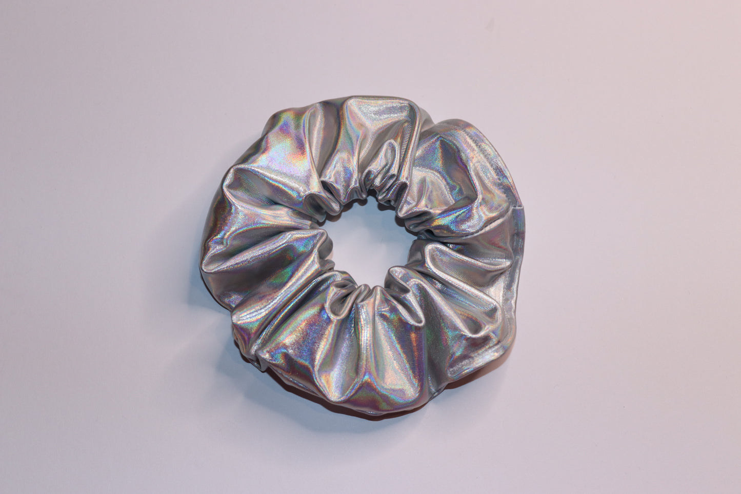 Holographic Silver Hair Scrunchie