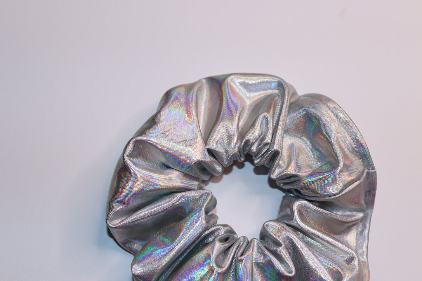 Holographic Silver Hair Scrunchie