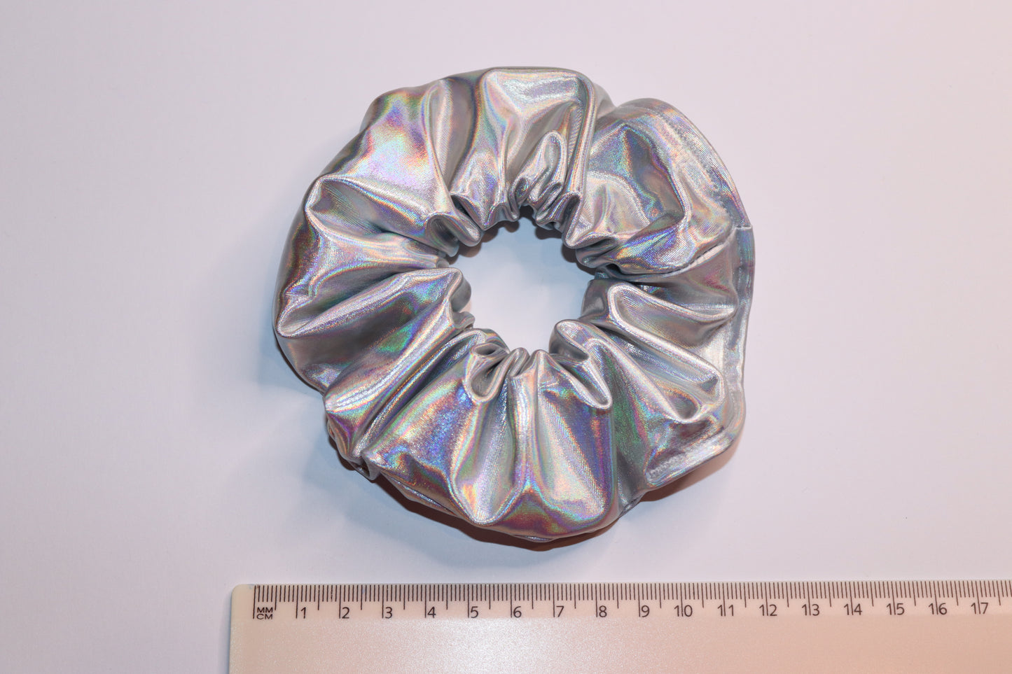 Holographic Silver Hair Scrunchie