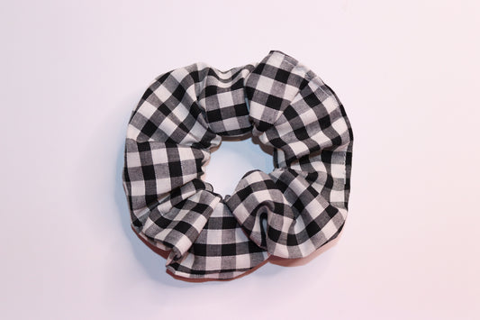 Black Gingham Hair Scrunchie