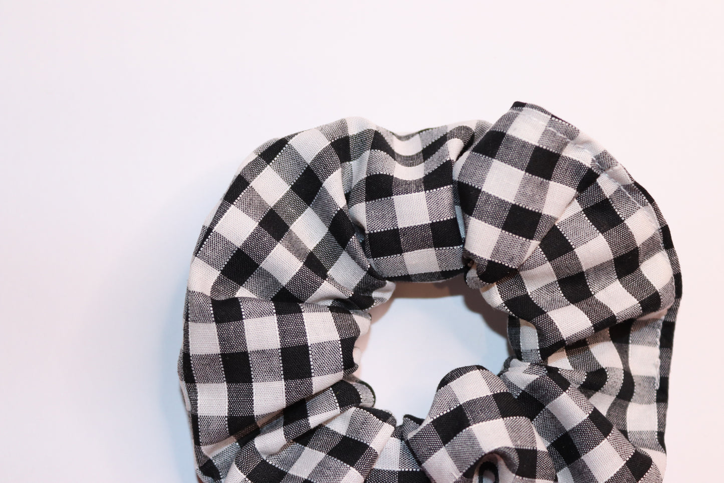 Black Gingham Hair Scrunchie