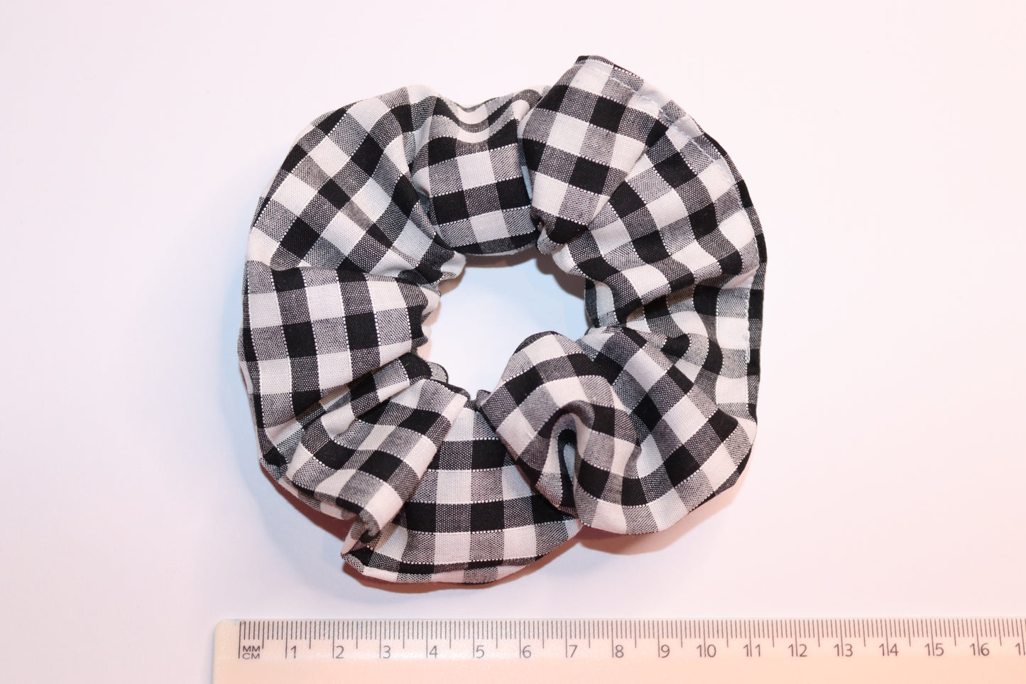 Black Gingham Hair Scrunchie