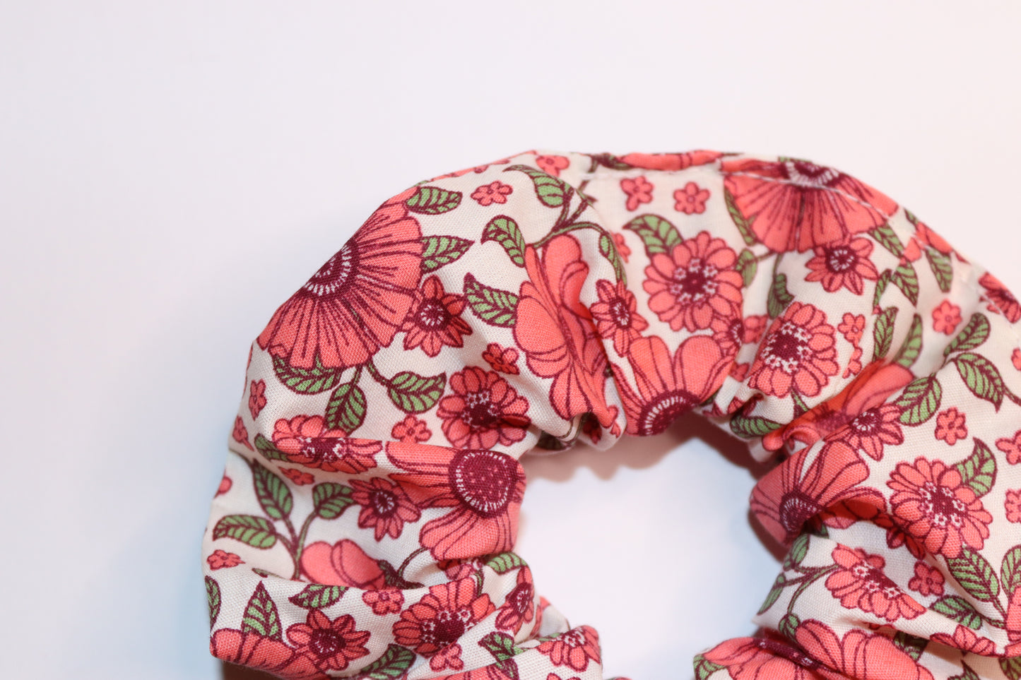 Large Pink Flowers Hair Scrunchie