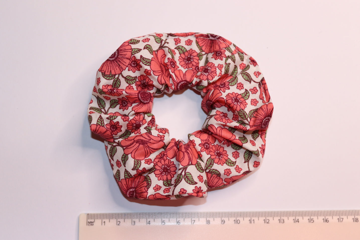 Large Pink Flowers Hair Scrunchie