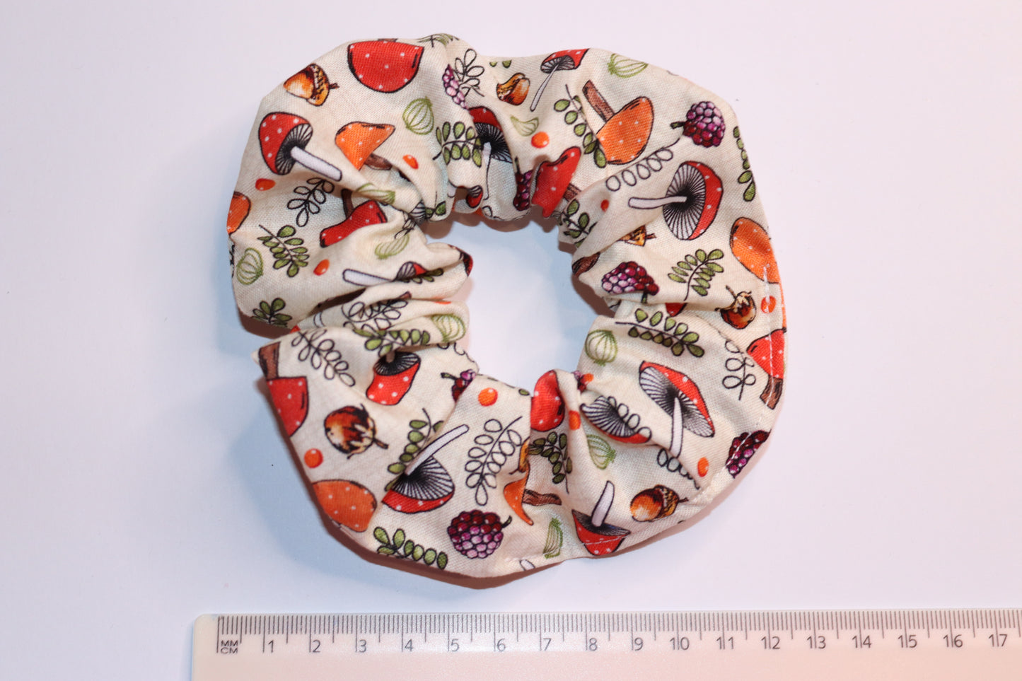 Autumnal Mushroom Hair Scrunchie