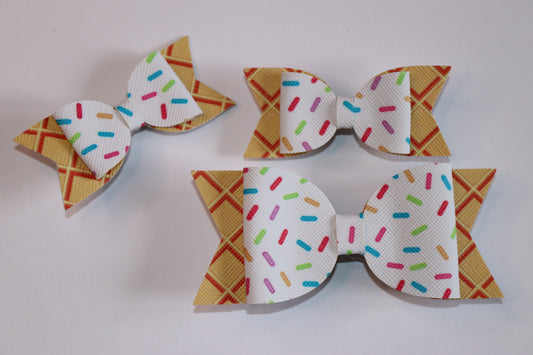 Ice Cream Faux Leather Hair Bow