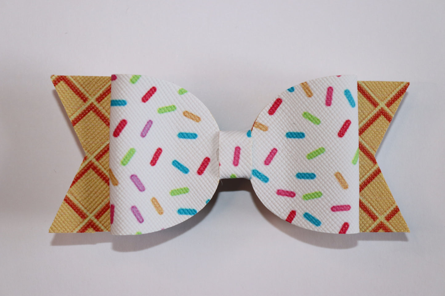 Ice Cream Faux Leather Hair Bow