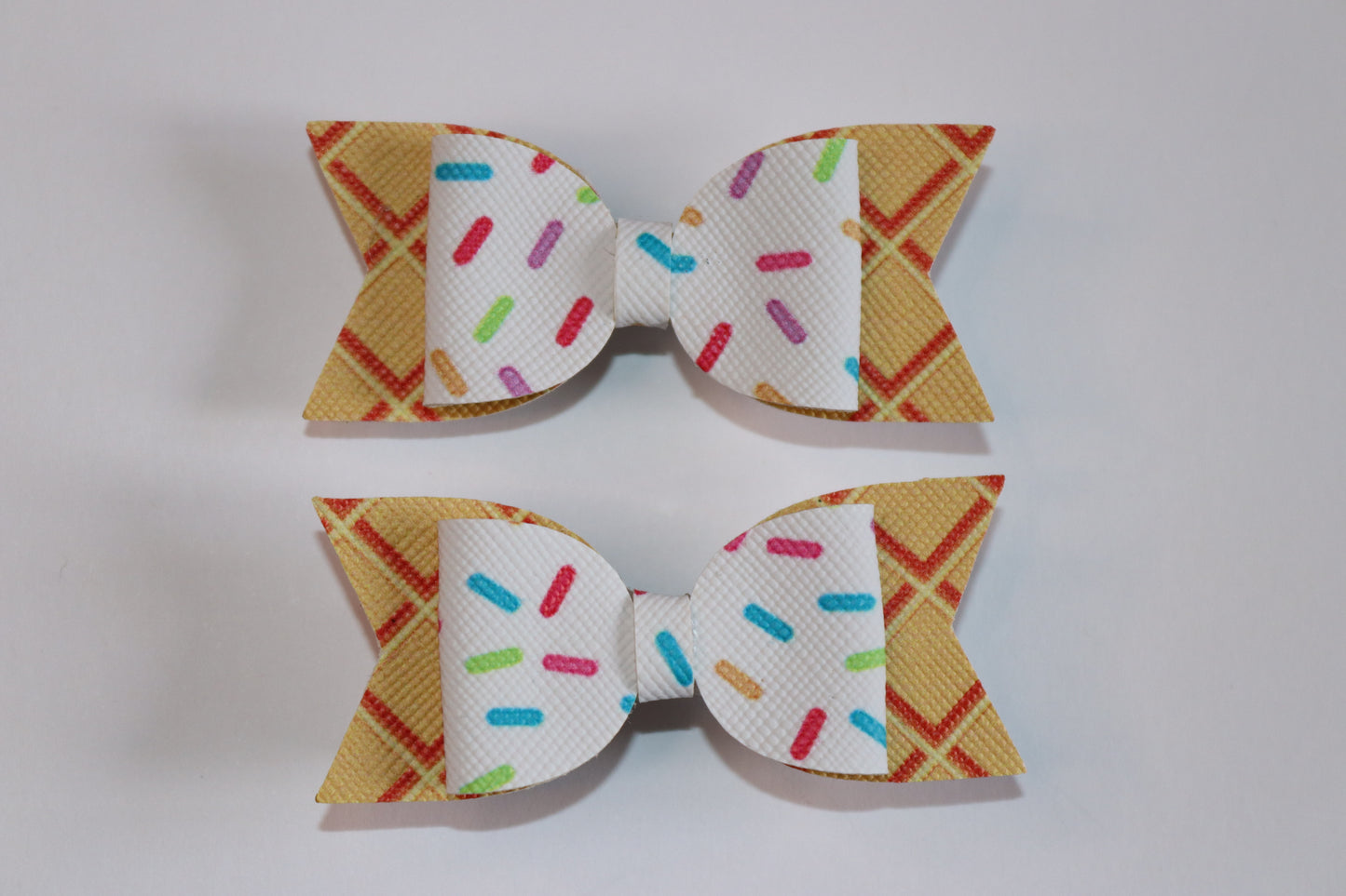 Ice Cream Faux Leather Hair Bow