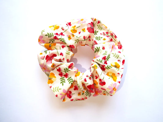 Ivory Floral Hair Scrunchie