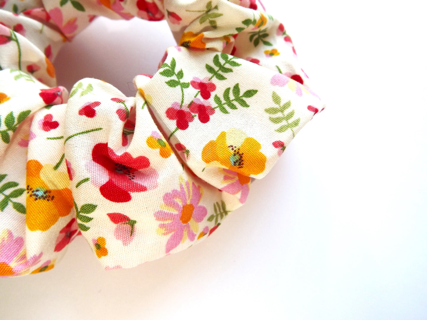 Ivory Floral Hair Scrunchie