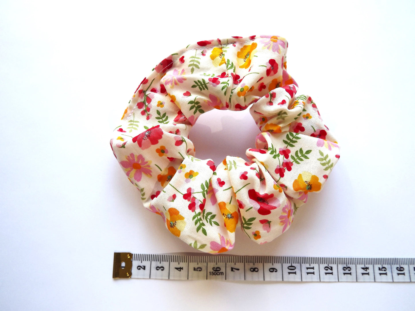 Ivory Floral Hair Scrunchie