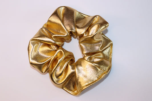 Liquid Metal Gold Hair Scrunchie