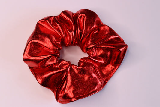 Liquid Metal Red Hair Scrunchie