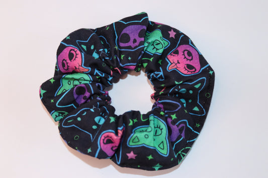 Neon Cats Hair Scrunchie