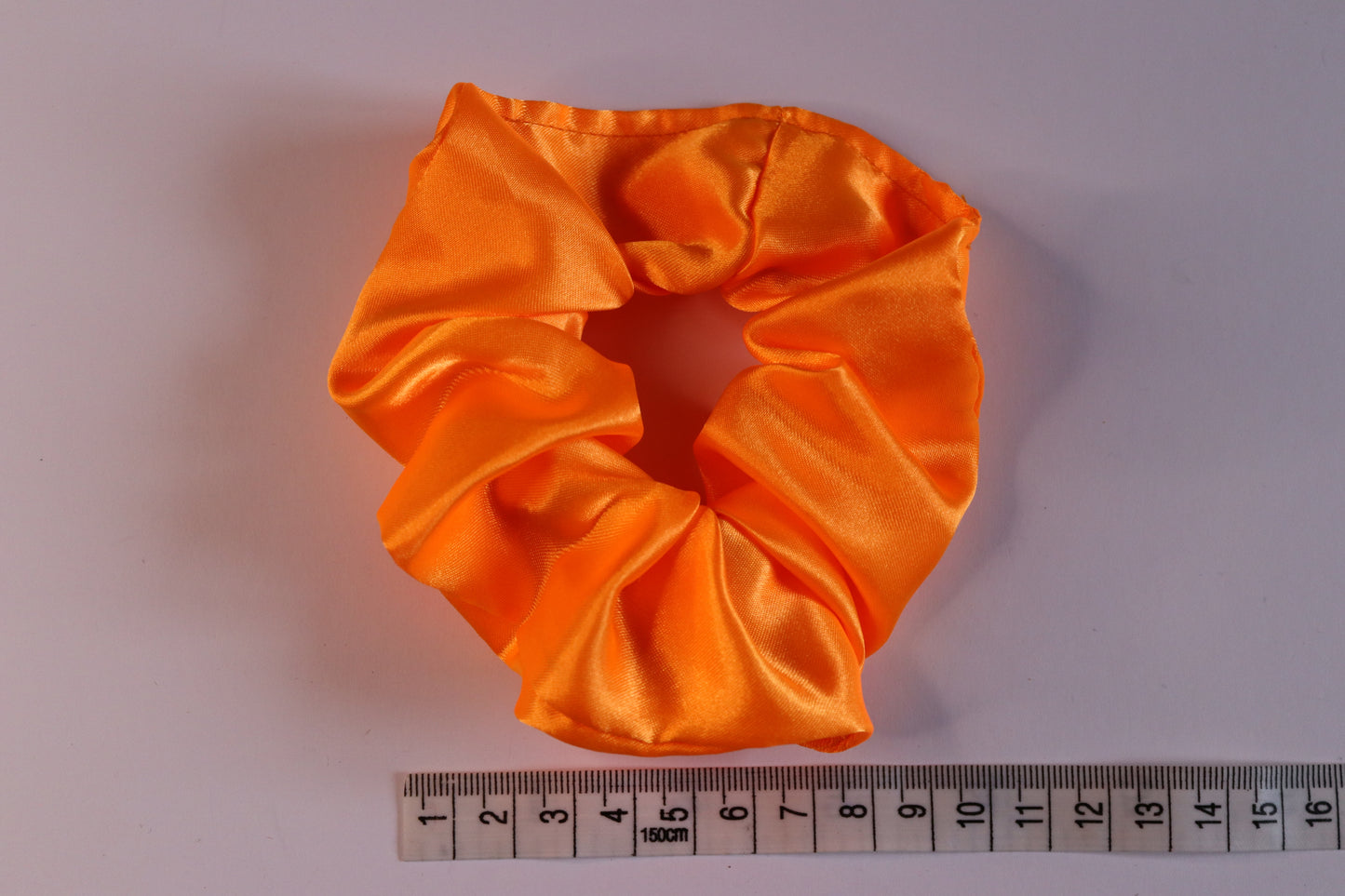 Neon Orange Silky Satin Hair Scrunchie