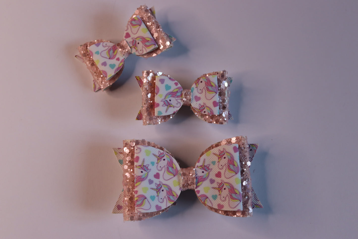 Pale Unicorn Faux Leather Hair Bow