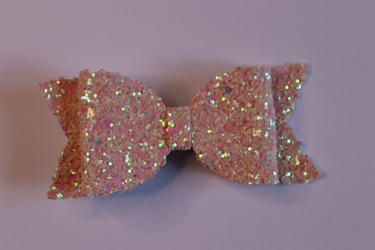 Peach Nude Glitter Hair Bow