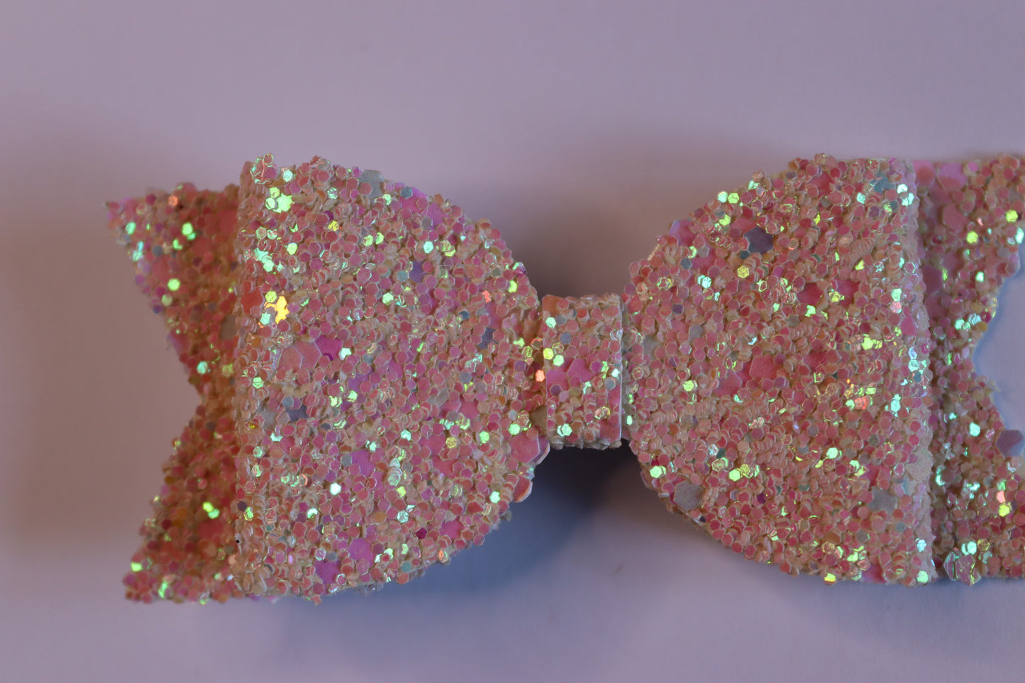 Peach Nude Glitter Hair Bow